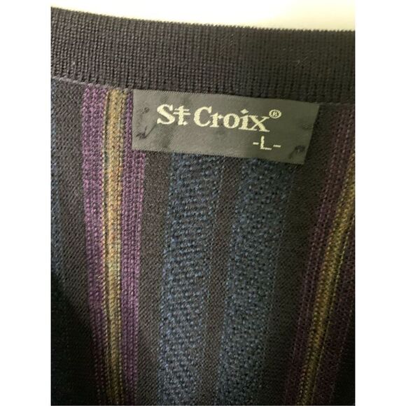 St. Croix Cosby granpda sweater pullover v neck striped men's size large - Picture 3 of 4